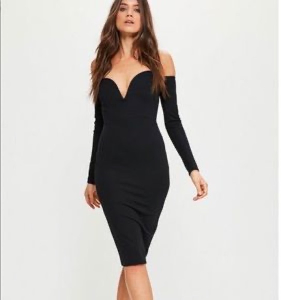 Missguided bodycon black dress